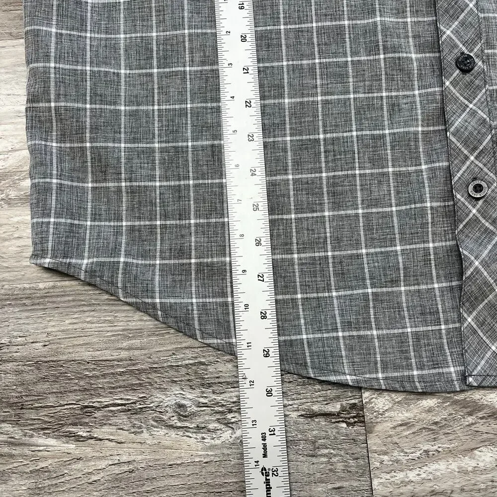 Orvis Shirt Print Tech Gray White Windowpane Mens XL Button Up Fishing Hiking - Picture 7 of 11